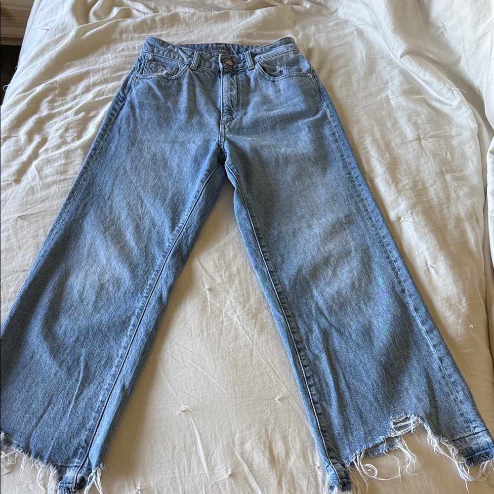 DL1961 Light Blue Distressed High-Rise Jeans